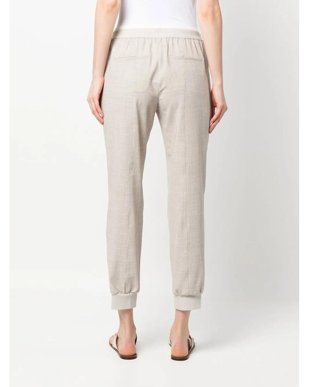 Lorena Antoniazzi Natural Virgin Wool-Blend Track Pants