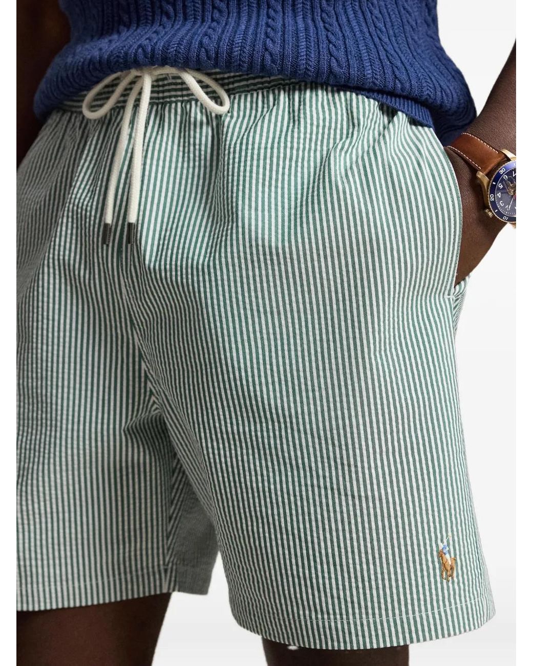Polo Ralph Lauren Green Traveler Seersucker Shorts for men