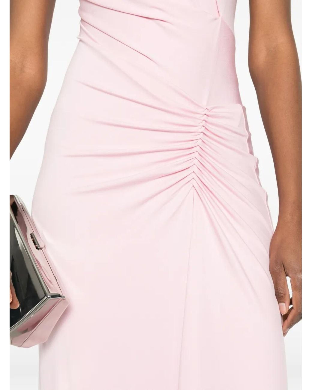 Jonathan Simkhai Pink Acacia Draped Midi Dress