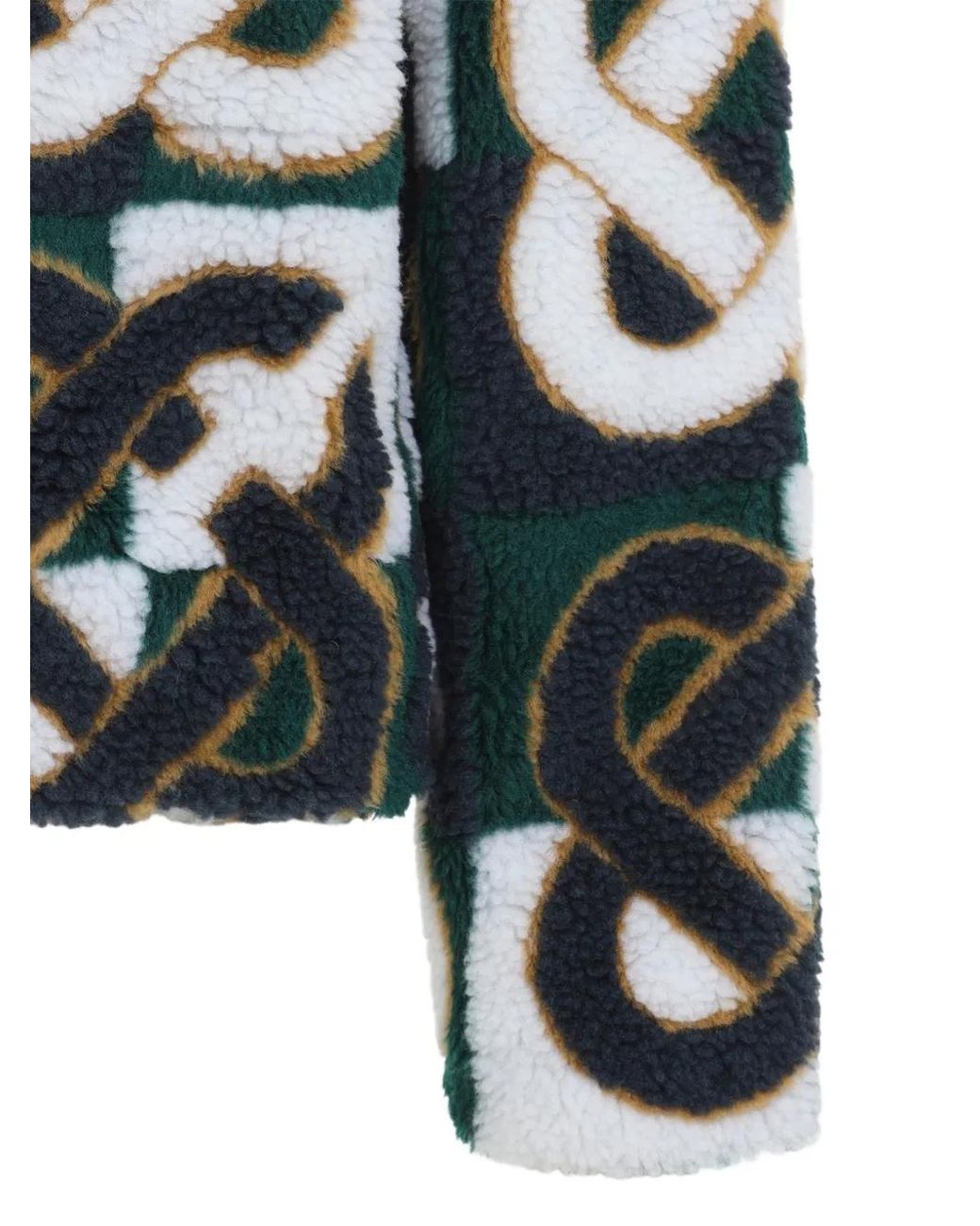 Casablanca White Monogram-Pattern Fleece Jacket for men