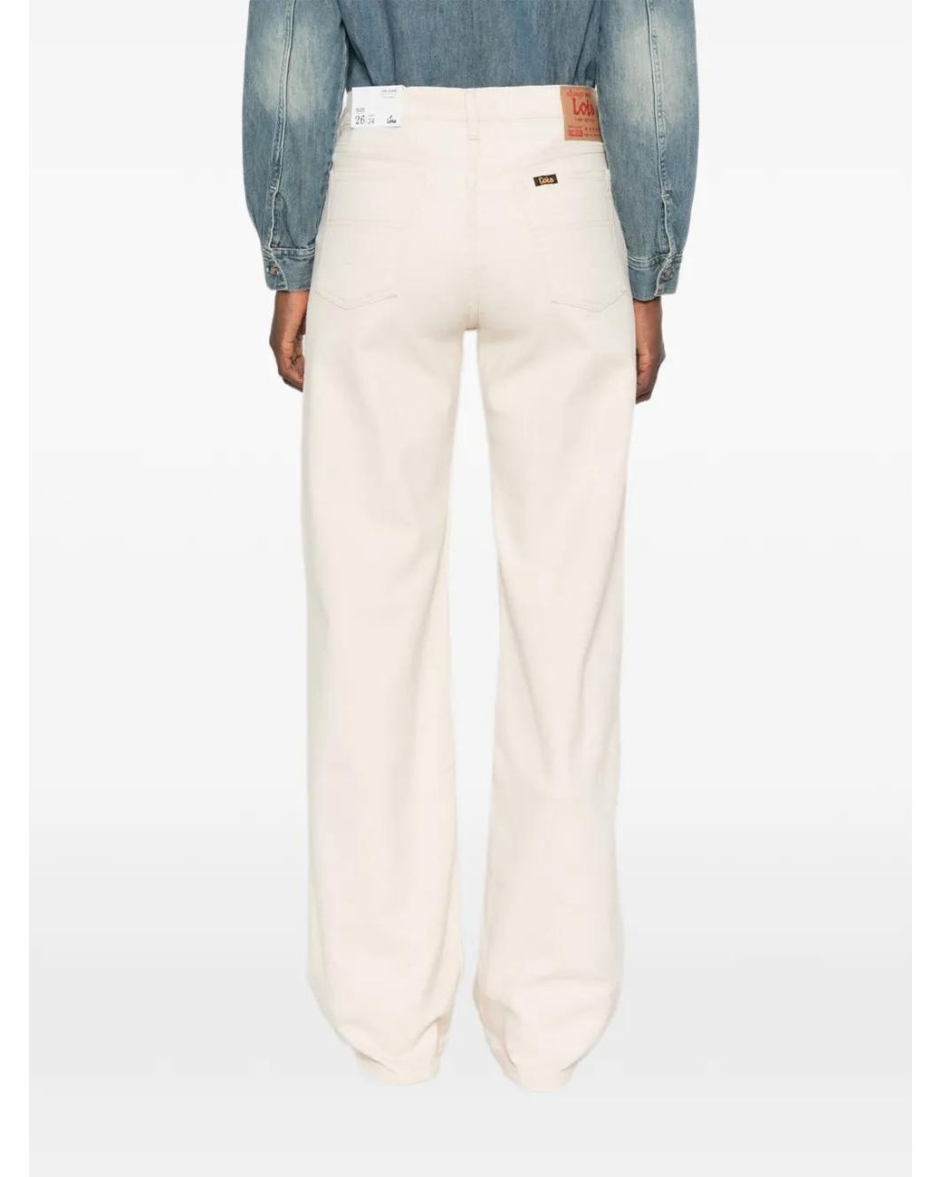 Lois White Pantalon Lindsay À Patch Logo