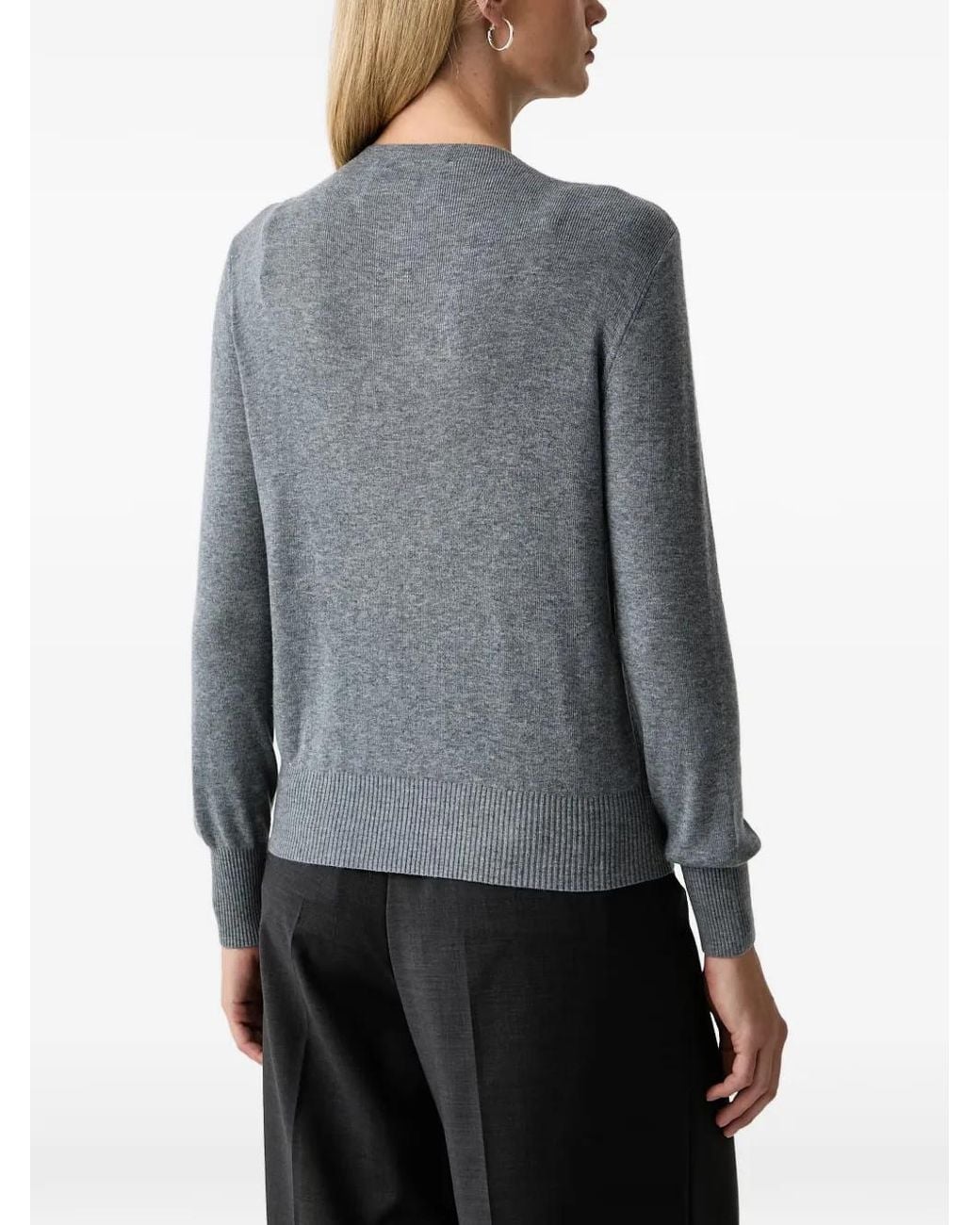 Silvian Heach Gray Logo-Patch Button-Up Cardigan
