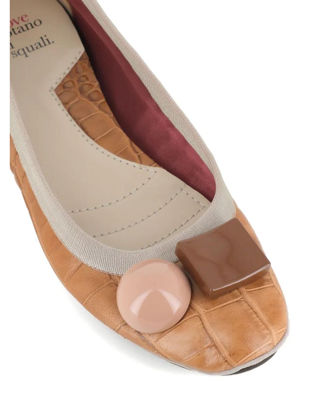 Dove Nuotano Gli Squali Brown Becky Ballerina Shoes