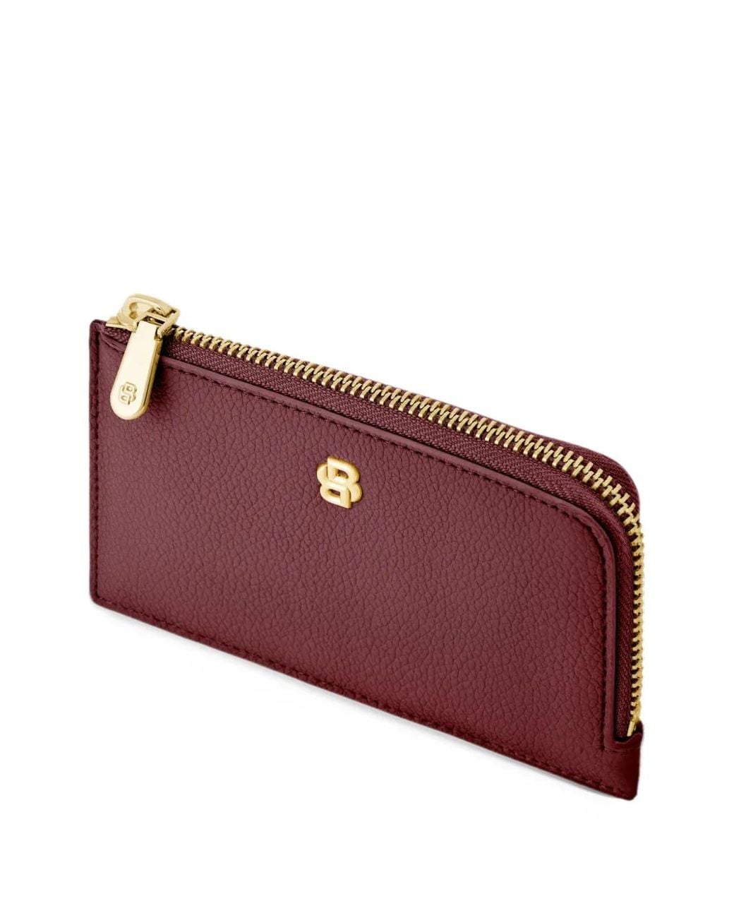 Boss Purple Logo-Plaque Zip-Around Cardholder