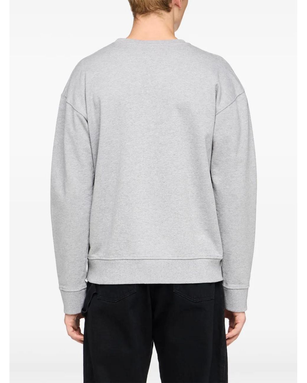 J.W. Anderson Gray Cotton Crewneck Embroidered Sweater for men
