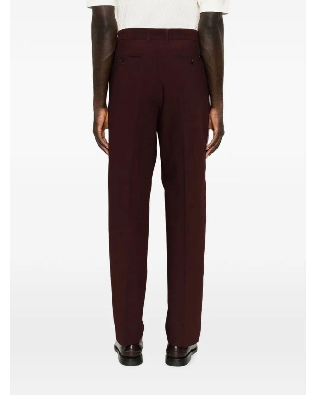 Emporio Armani Red Straight-Leg Chino Trousers for men