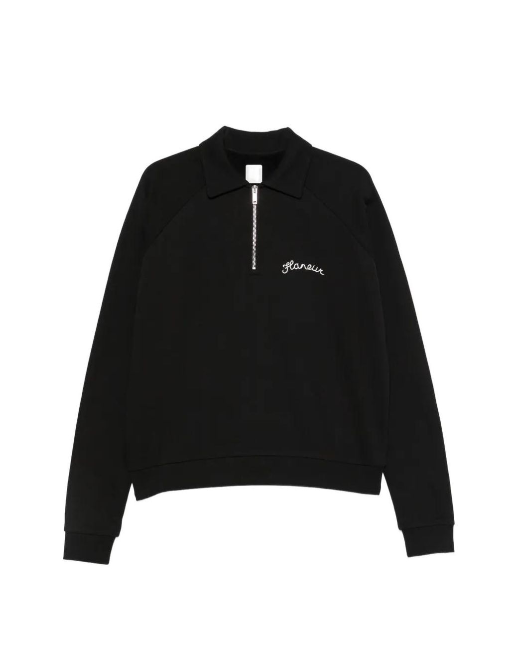 flâneur Black Signature Half-Zip Sweatshirt for men