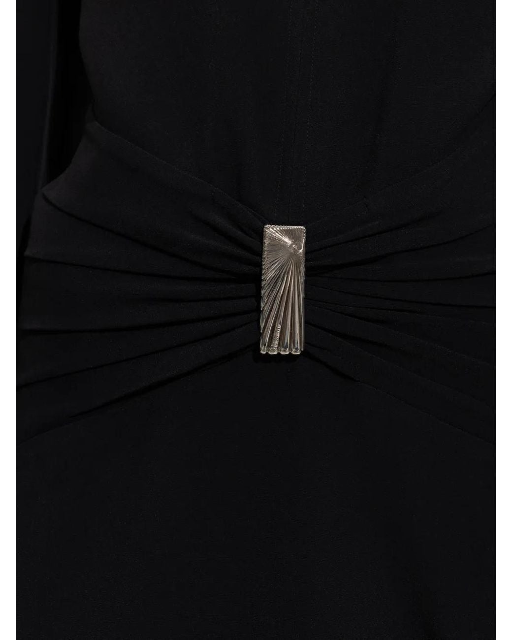 The Attico Black Mini Dress With Deep V-Neckline