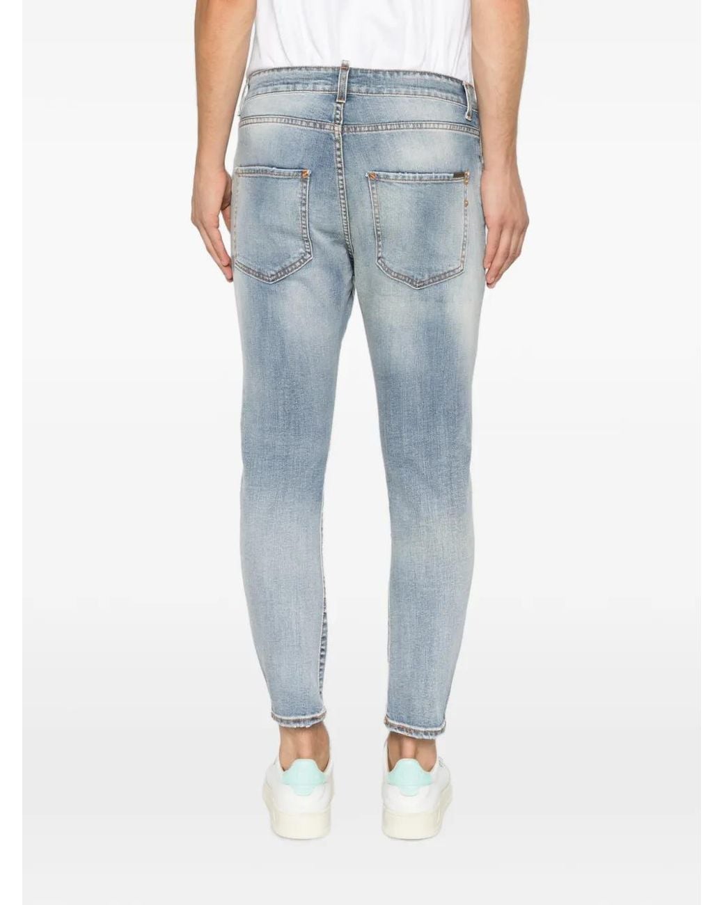 Yes London Blue Jean Slim À Effet Usé for men