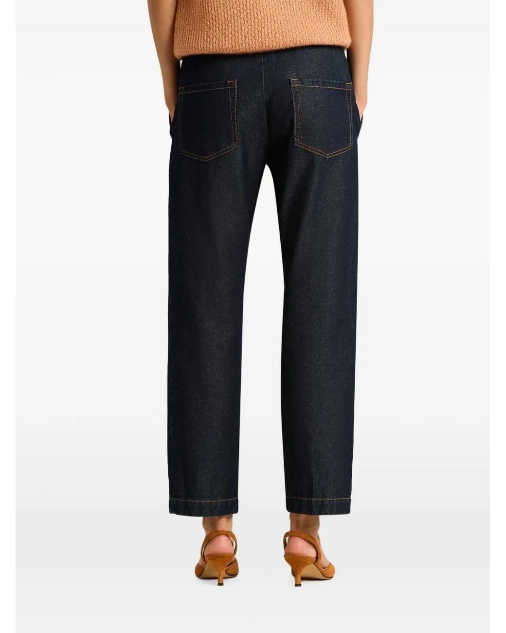 Kiton Blue Jean À Taille Élastiquée Et Lien De Resserrage