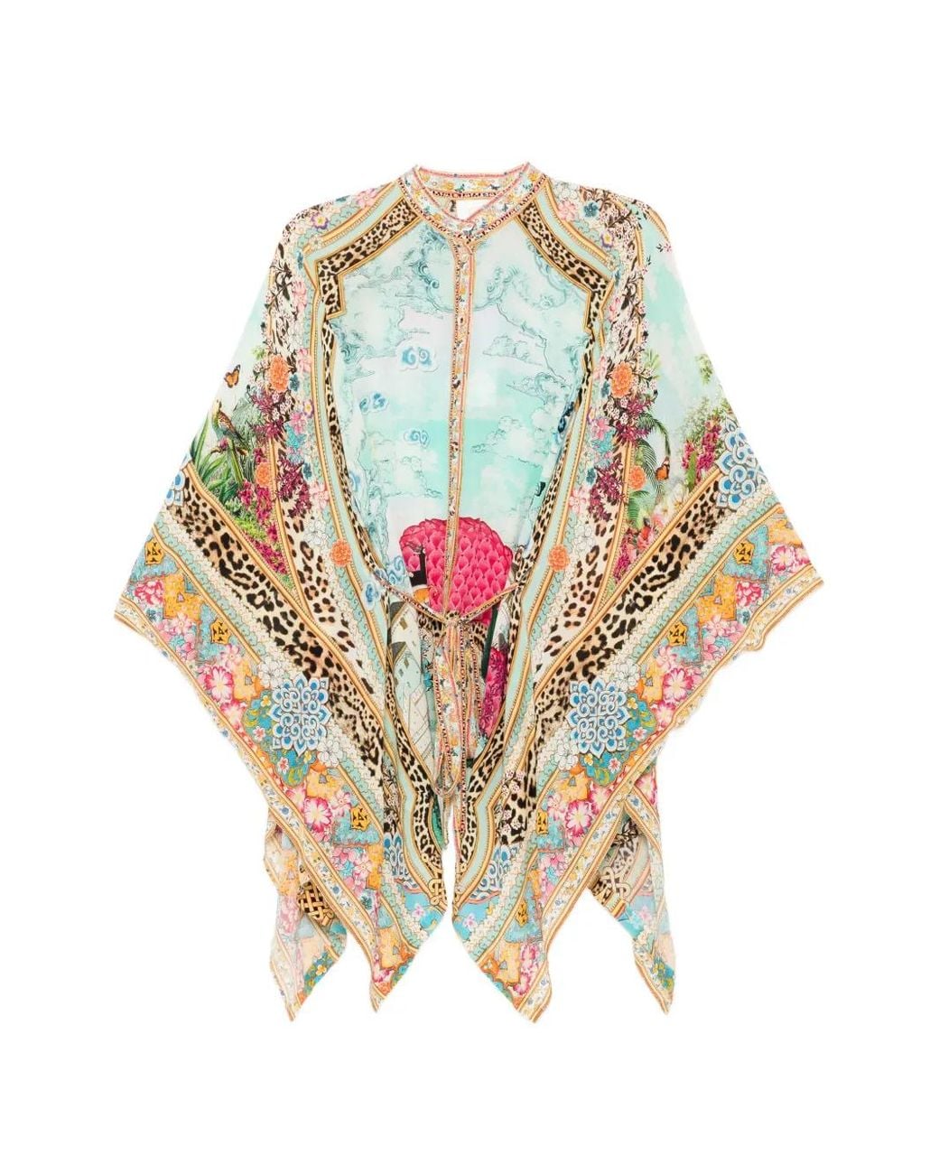 Camilla White Button Scarf Blouse
