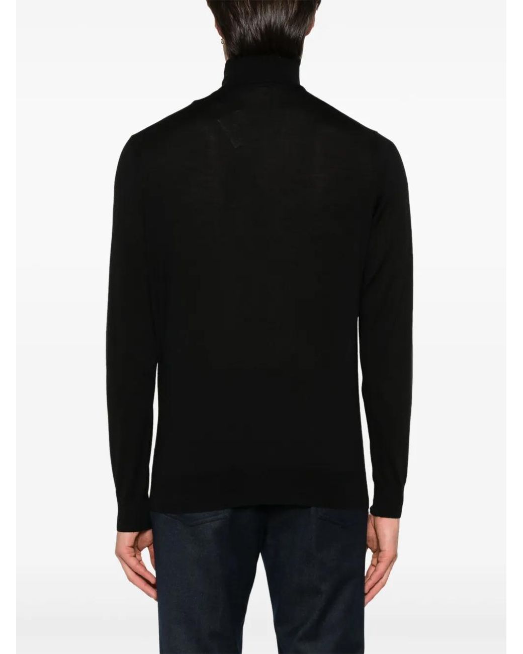 Corneliani Black Wool Sweater for men