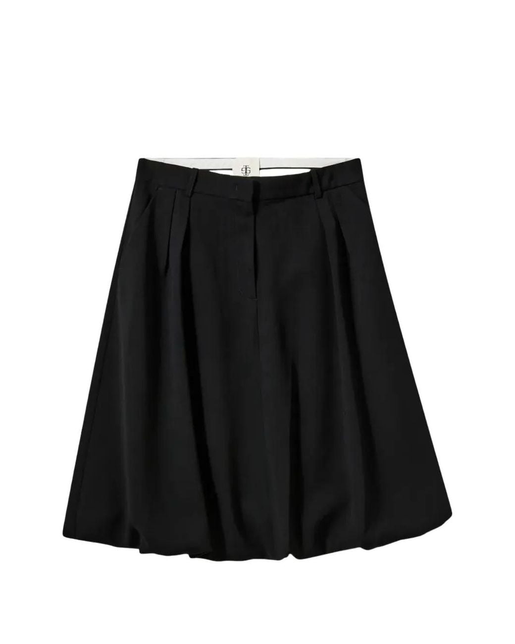THE GARMENT Black Pleated Balloon Midi Skirt