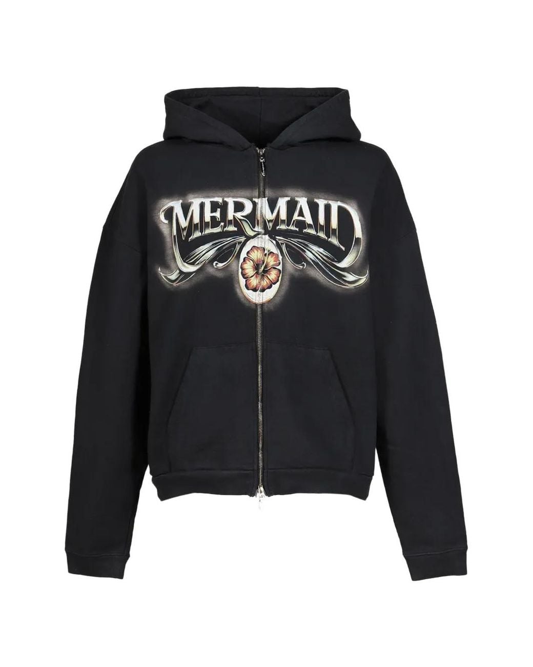 JUN/NAKAYAMA Black Mermaid Graphic-Print Hoodie for men