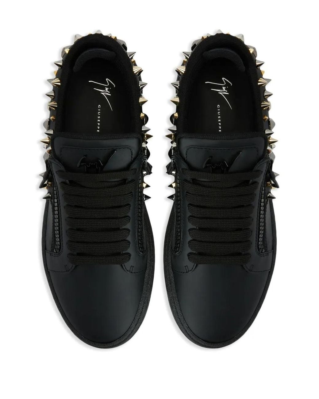 Giuseppe Zanotti Black Gz94 Stud-Embellished Double-Zip Low-Top Sneakers for men