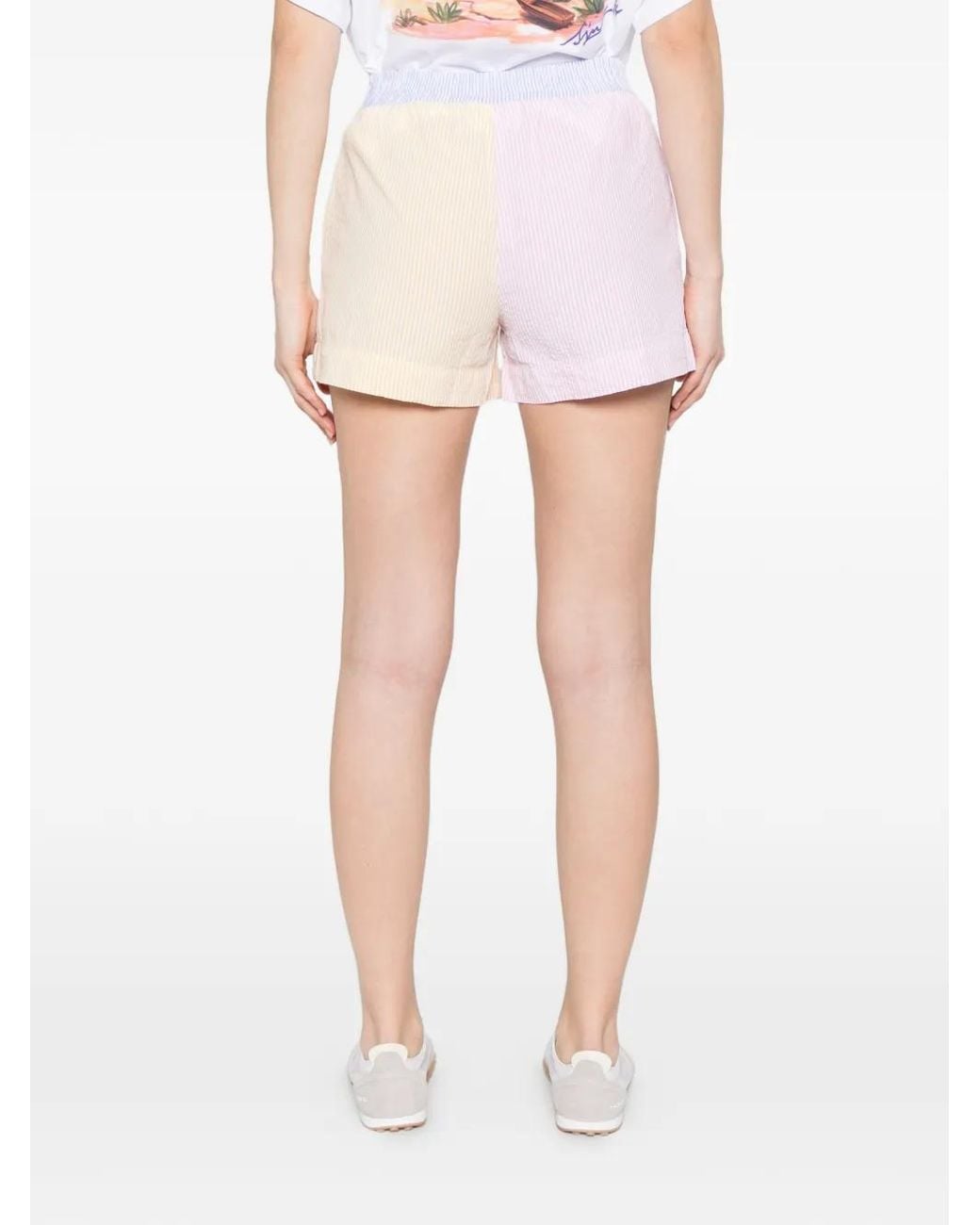 Mc2 Saint Barth Pink Short Meave À Rayures
