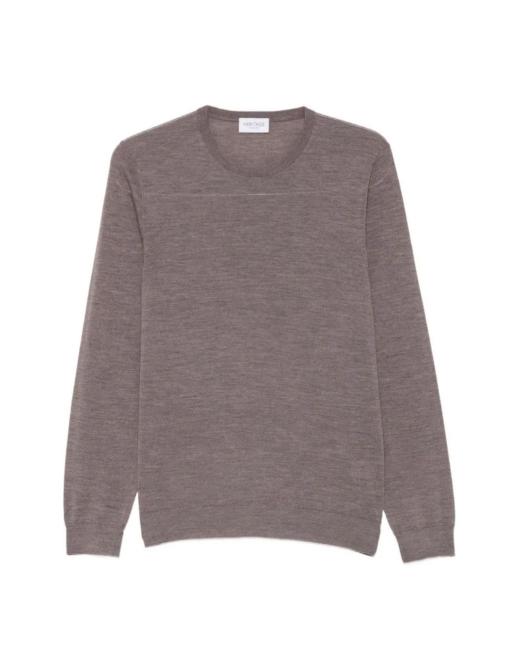 Heritage Brown Crew-Neck Long-Sleeve Sweater for men