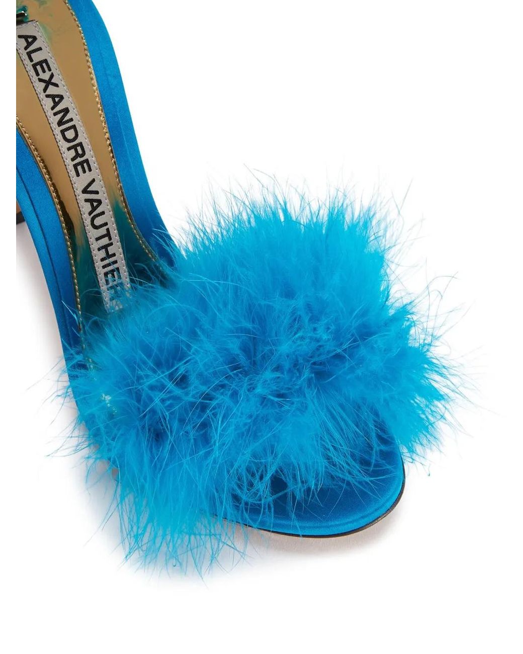 Alexandre Vauthier Blue Veronica 105Mm Feather-Detailing Sandals