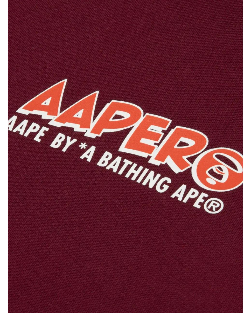 Aape By A Bathing Ape Red Cartoon-Graphic Hoodie for men