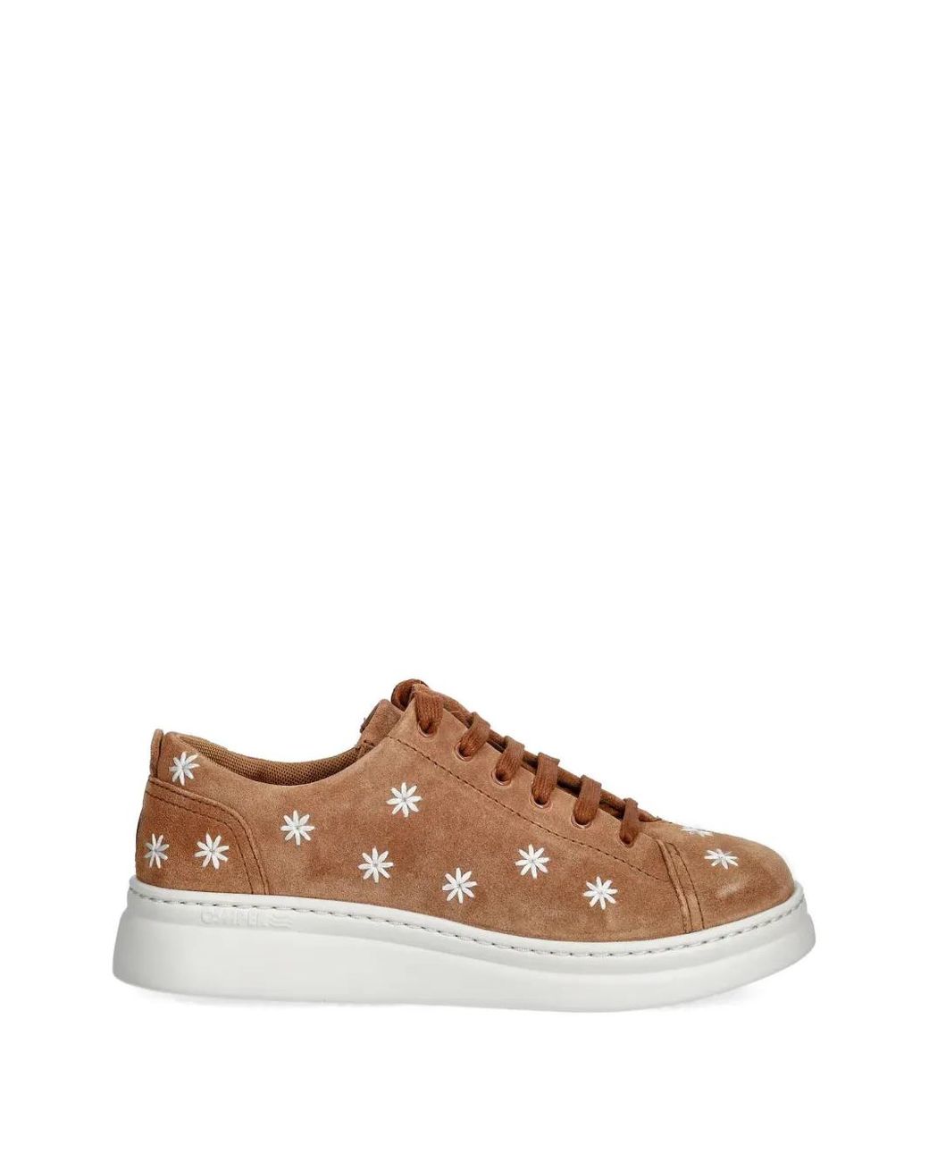 Camper Brown Floral Lace-Up Sneakers
