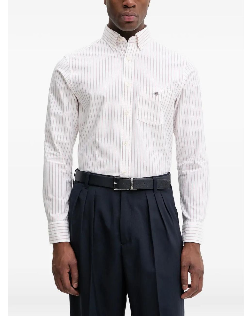 Gant White Pocket Striped Shirt for men