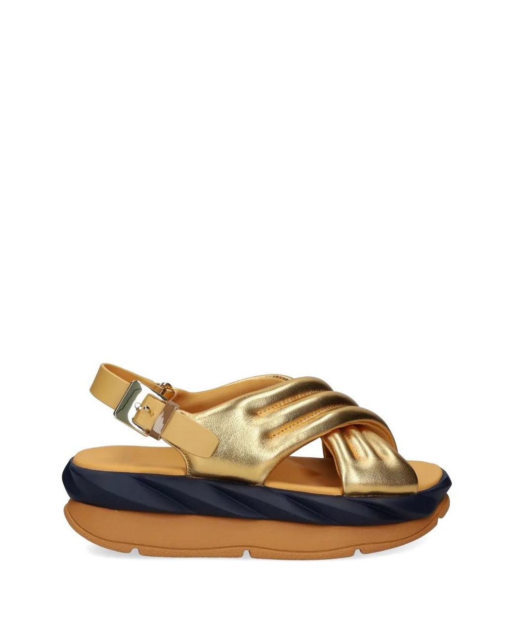 4Ccccees Metallic Mellow Mana Criss-Cross Sandals