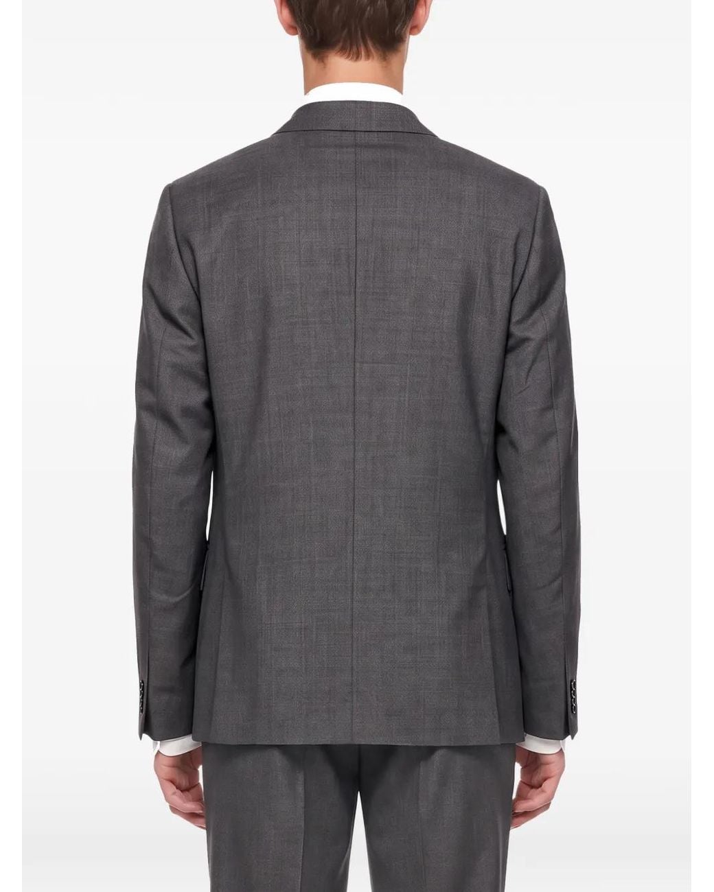 Another Aspect Black Double-Breasted Peak-Lapel Jacket for men