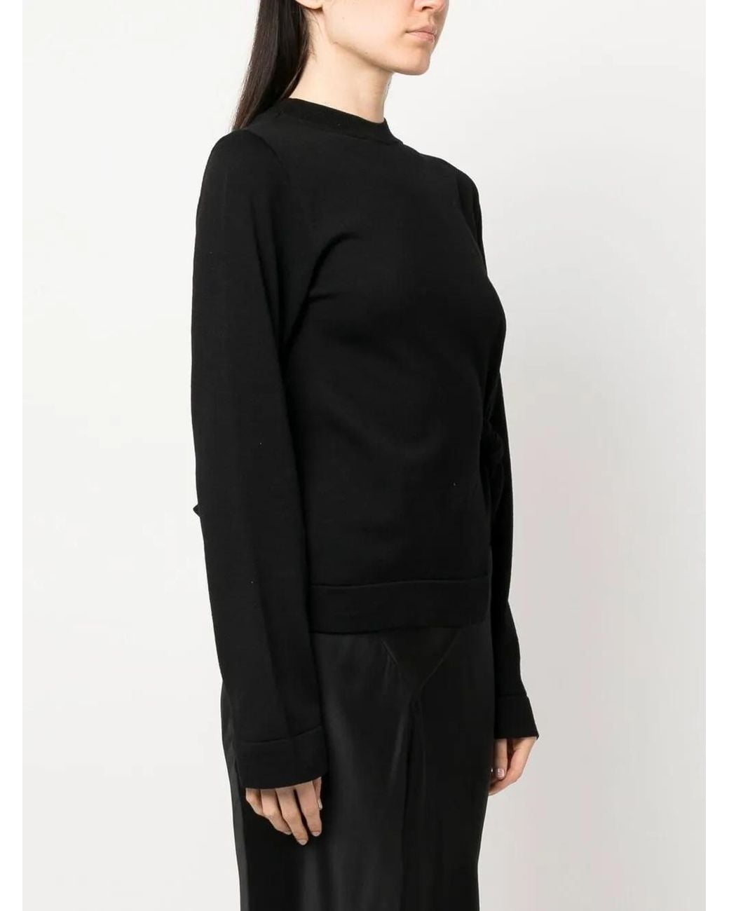 Jil Sander Black Open-Back Detail Knit Jumper