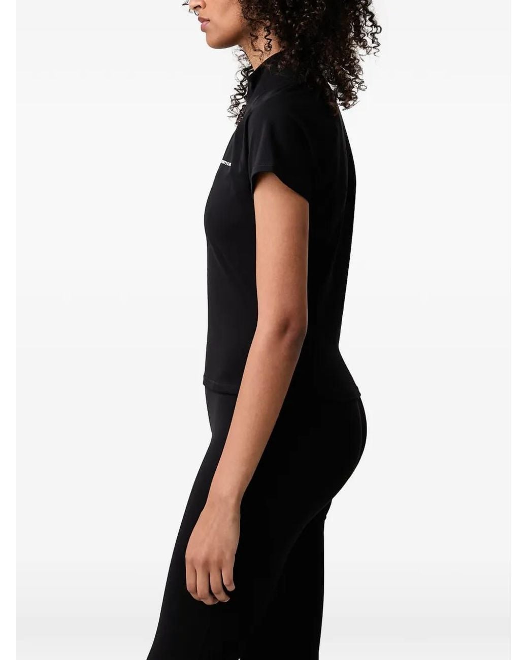 Sporty & Rich Black Fifi Bold Zip-Up T-Shirt