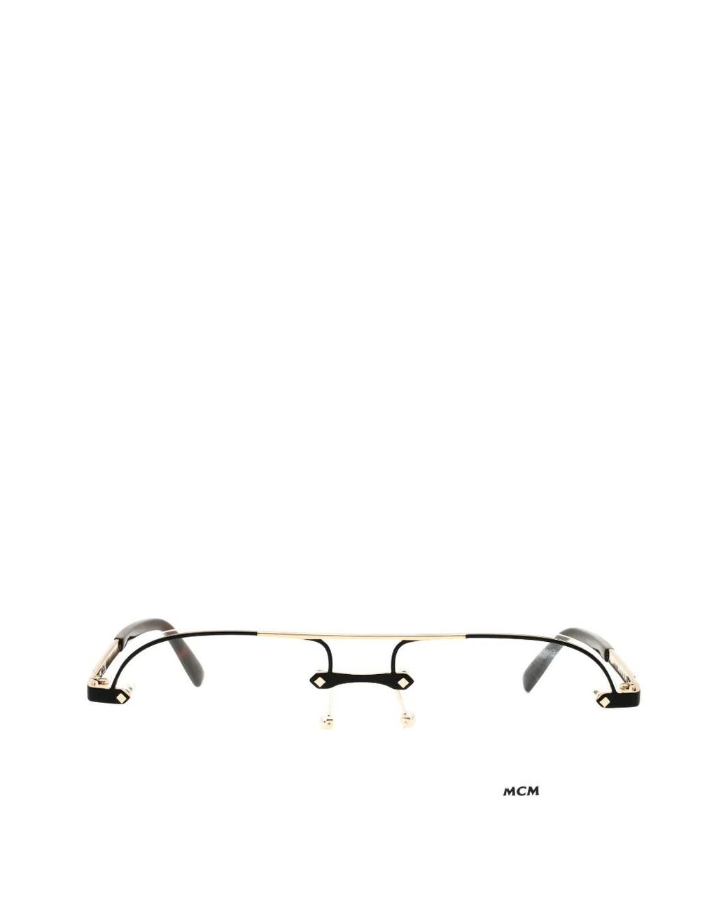 MCM White Pilot-Frame Glasses for men