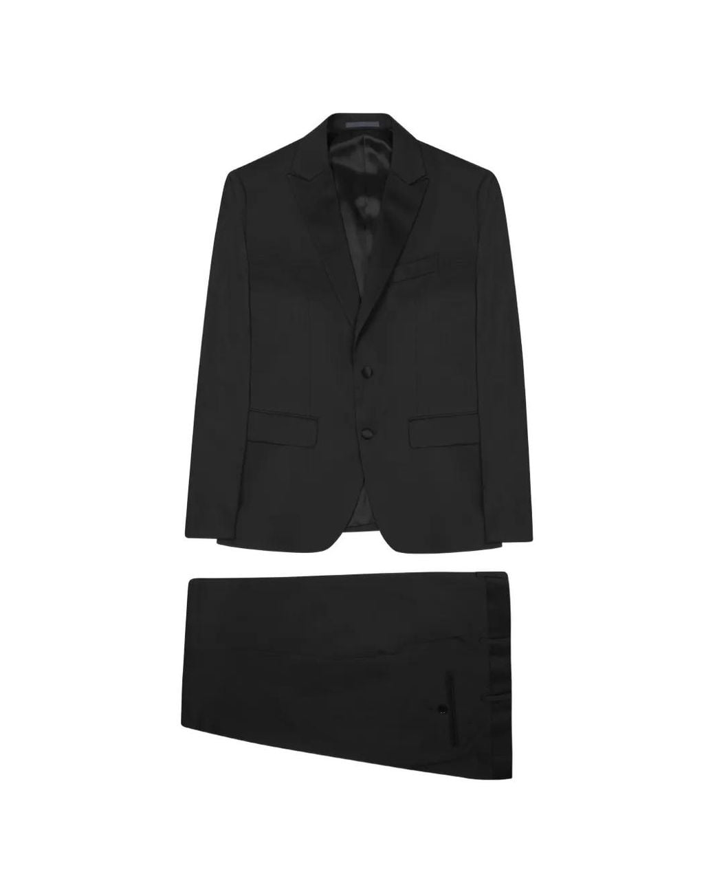 Colamarino Black Peak-Lapel Single-Breasted Suit for men