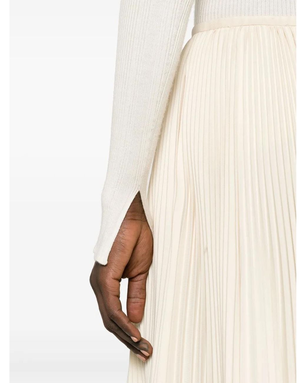 Lanvin White Long-Sleeve Knitted Top
