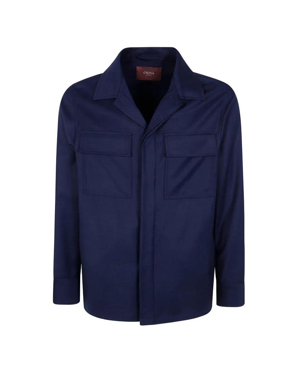 Cruna Blue Bruges Wool Shirt Jacket for men