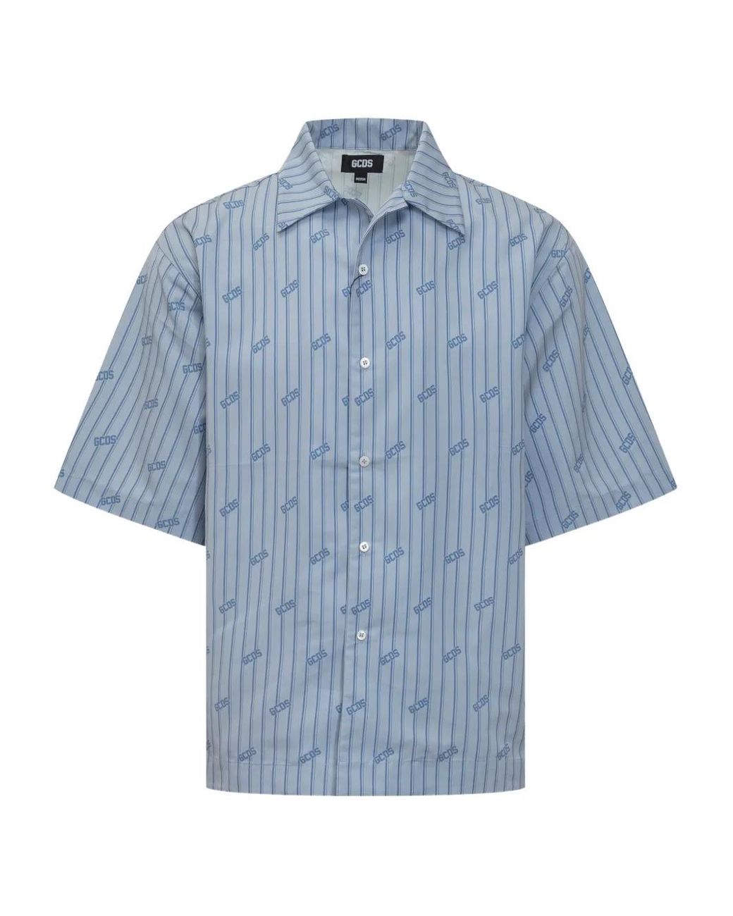 Gcds Blue Striped Shirt for men
