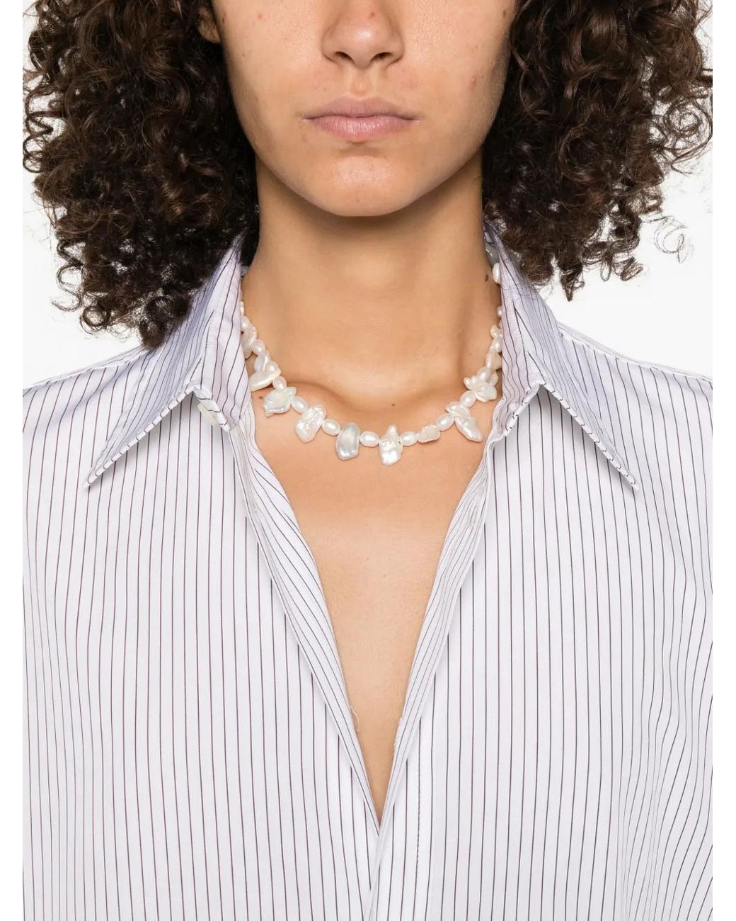 Camisa A Rayas Plan C de color White