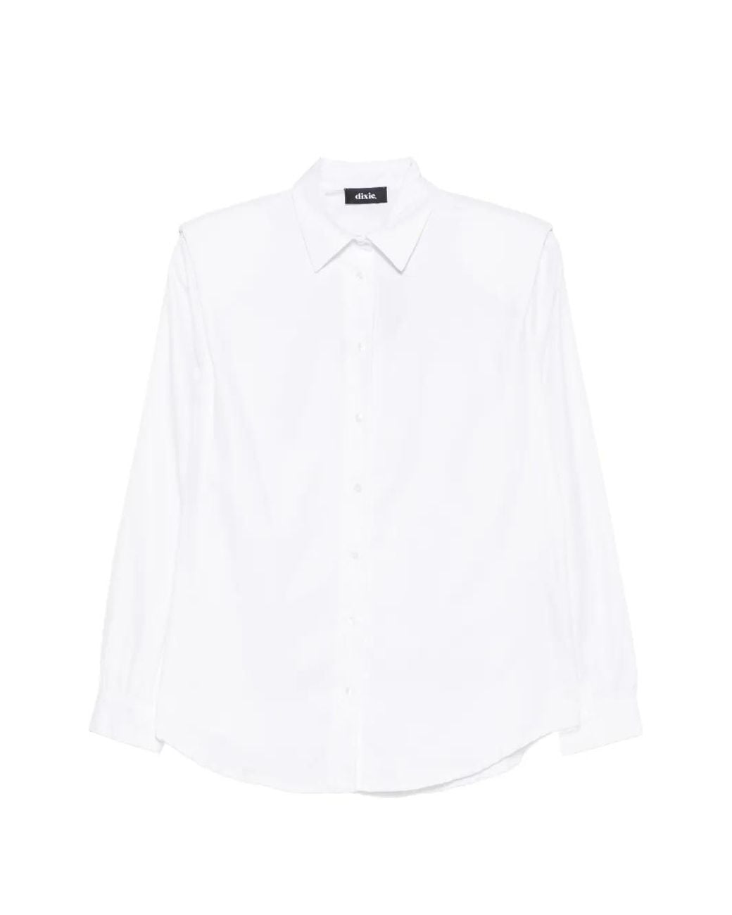 Dixie White Padded-Shoulder Shirt