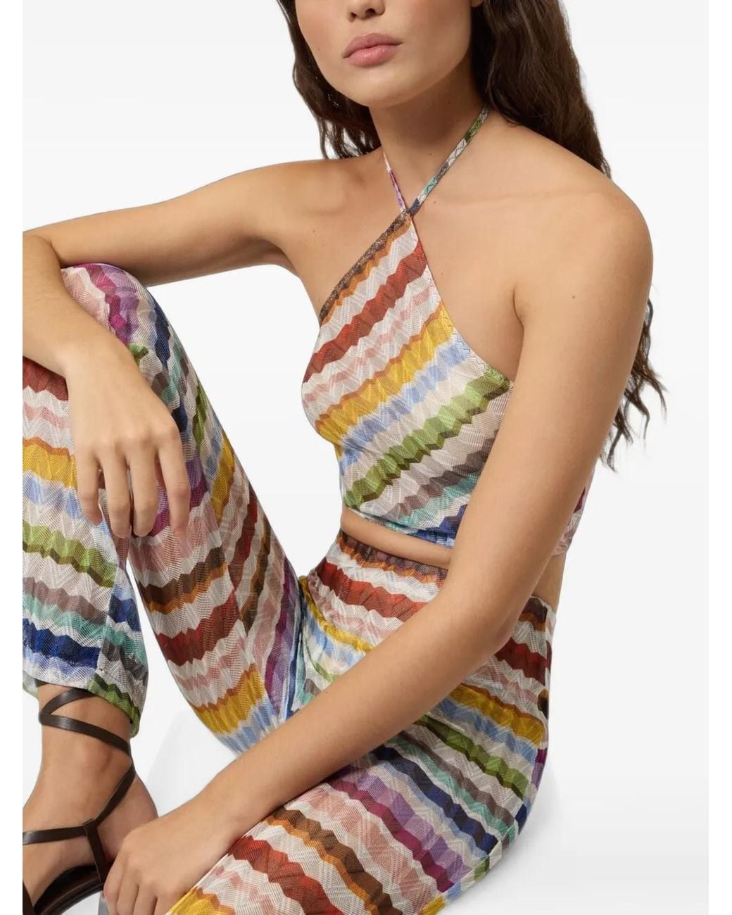 Missoni Yellow Zigzag Tulle Cover-Up Trousers