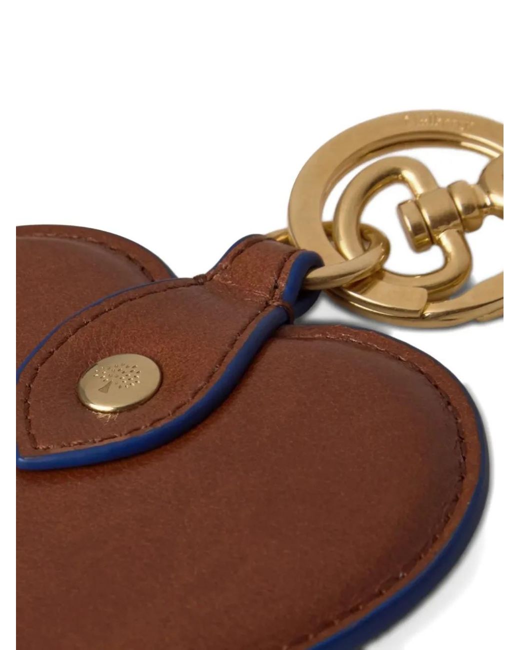 Mulberry Brown Heart Leather Keyring