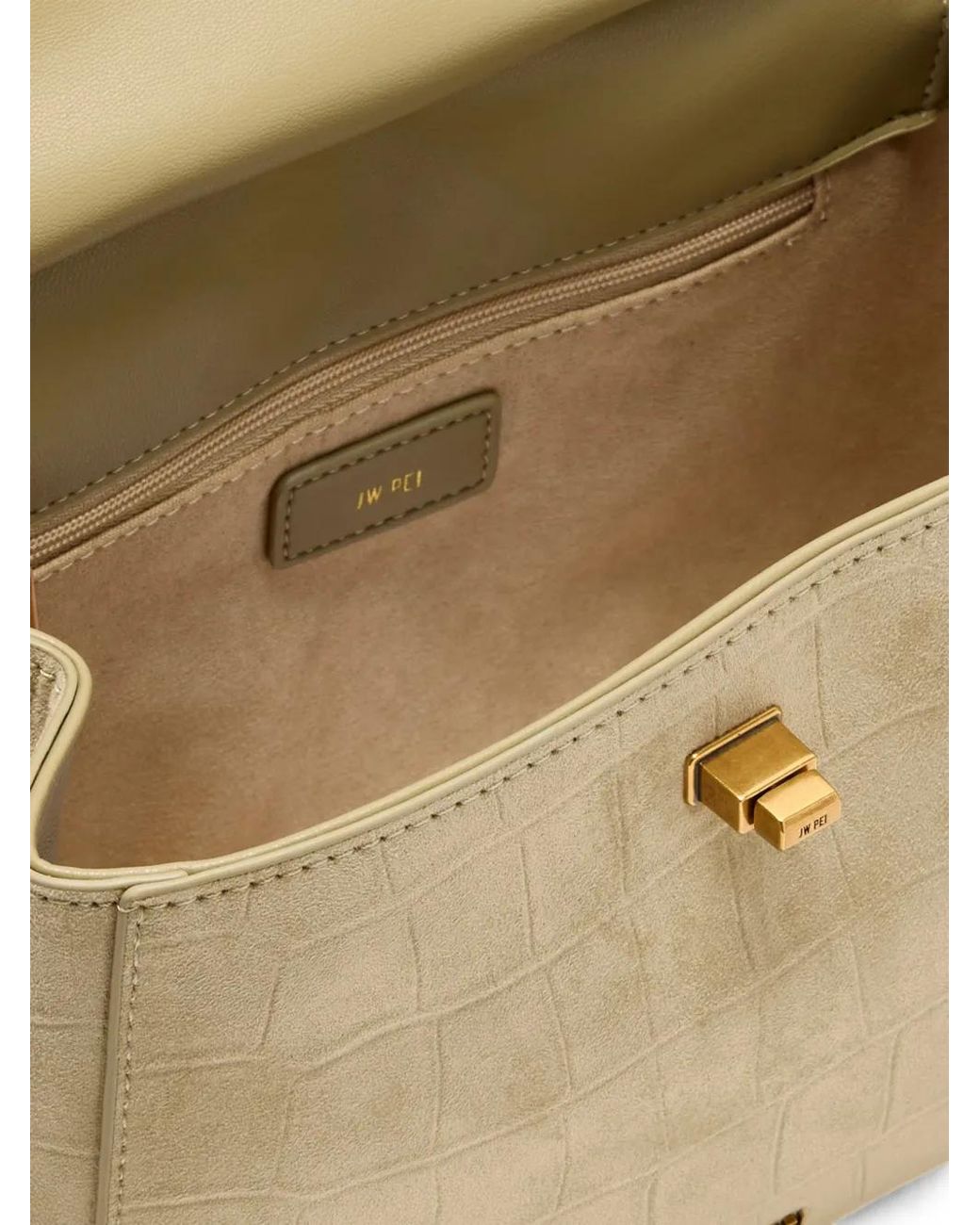JW PEI Metallic Lucia Croc-Effect Leather Shoulder Bag
