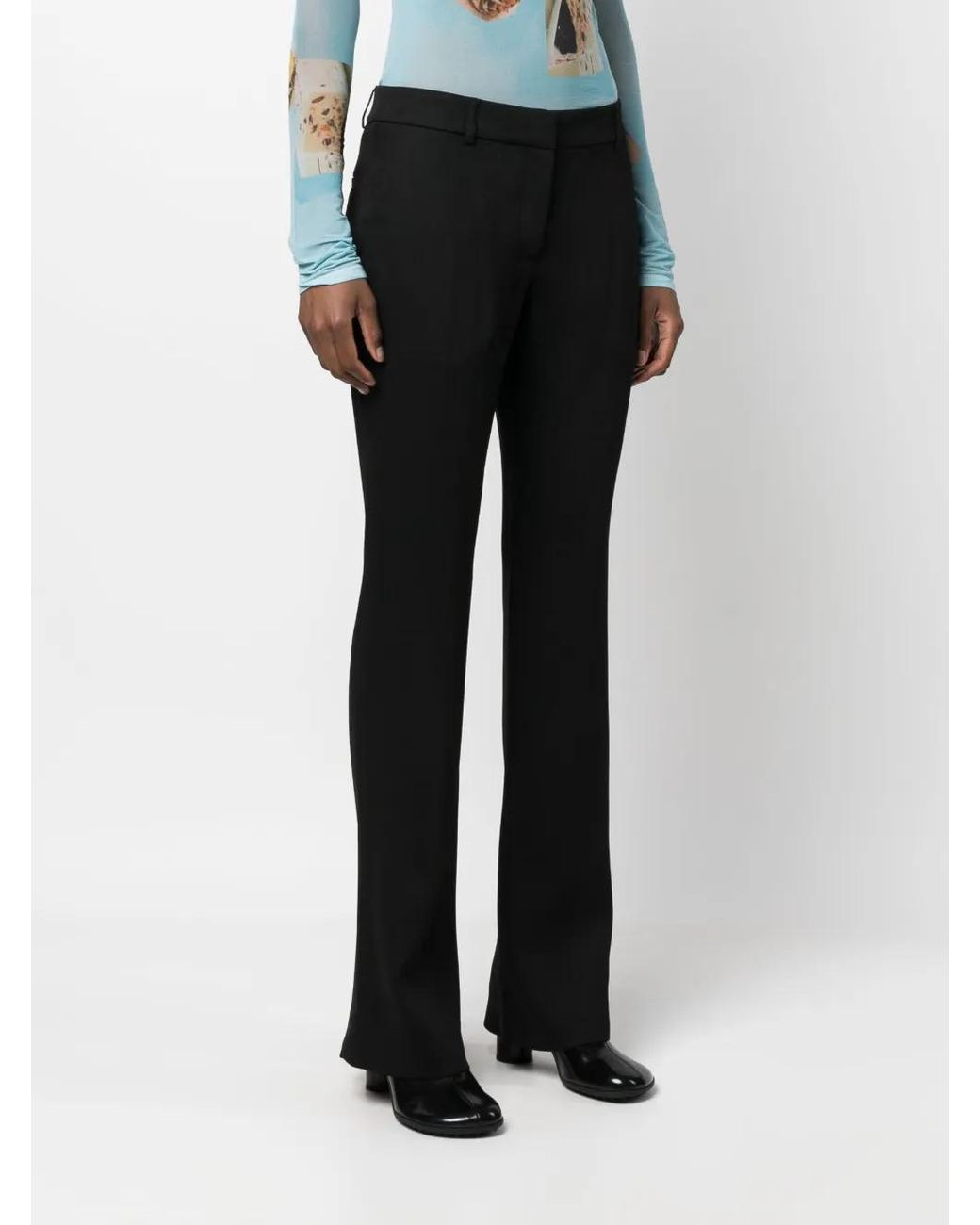 Acne Black Low-Rise Flared Trousers