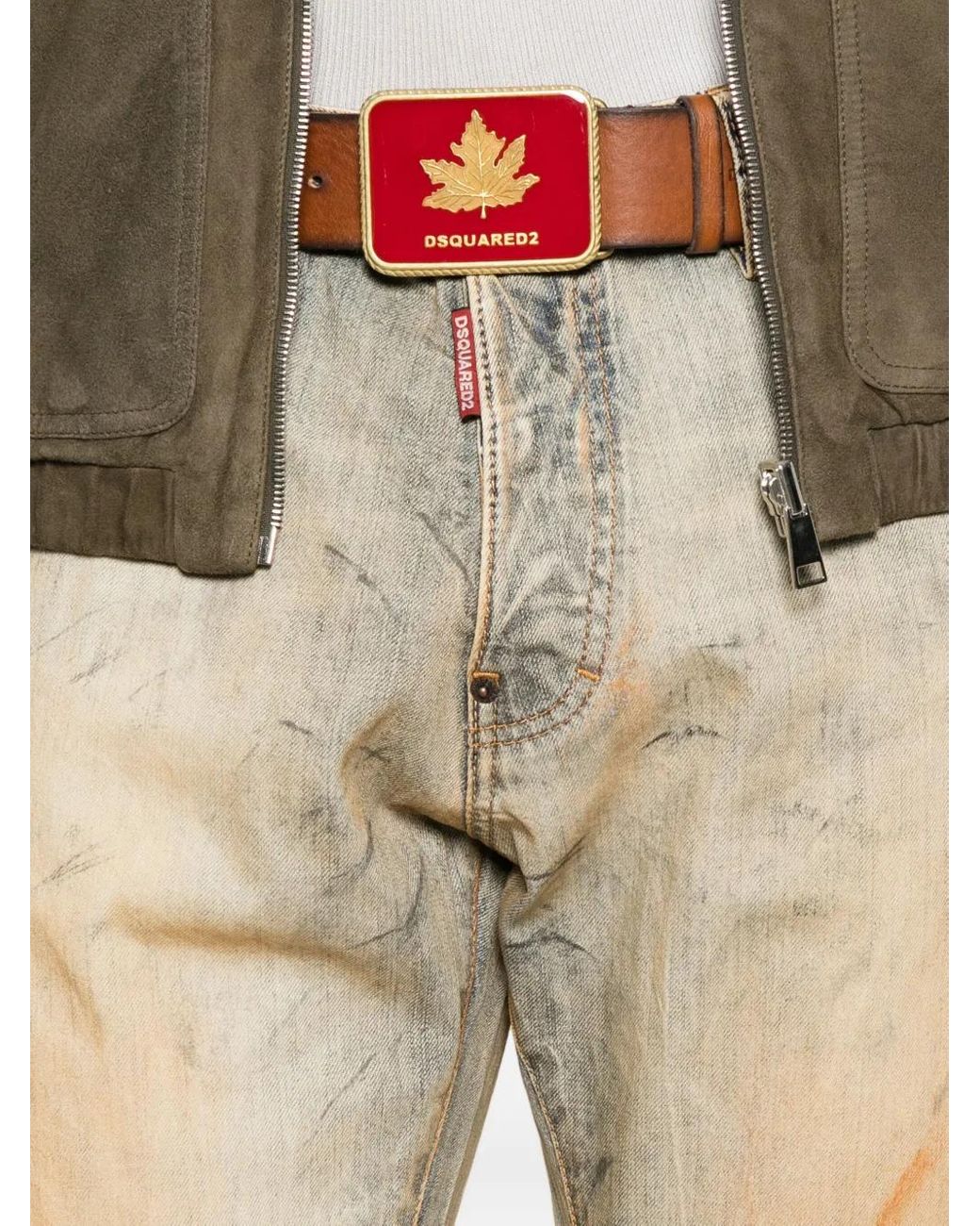 DSquared² Natural Cool Guy Faded-Effect Paint-Splatter Jeans for men