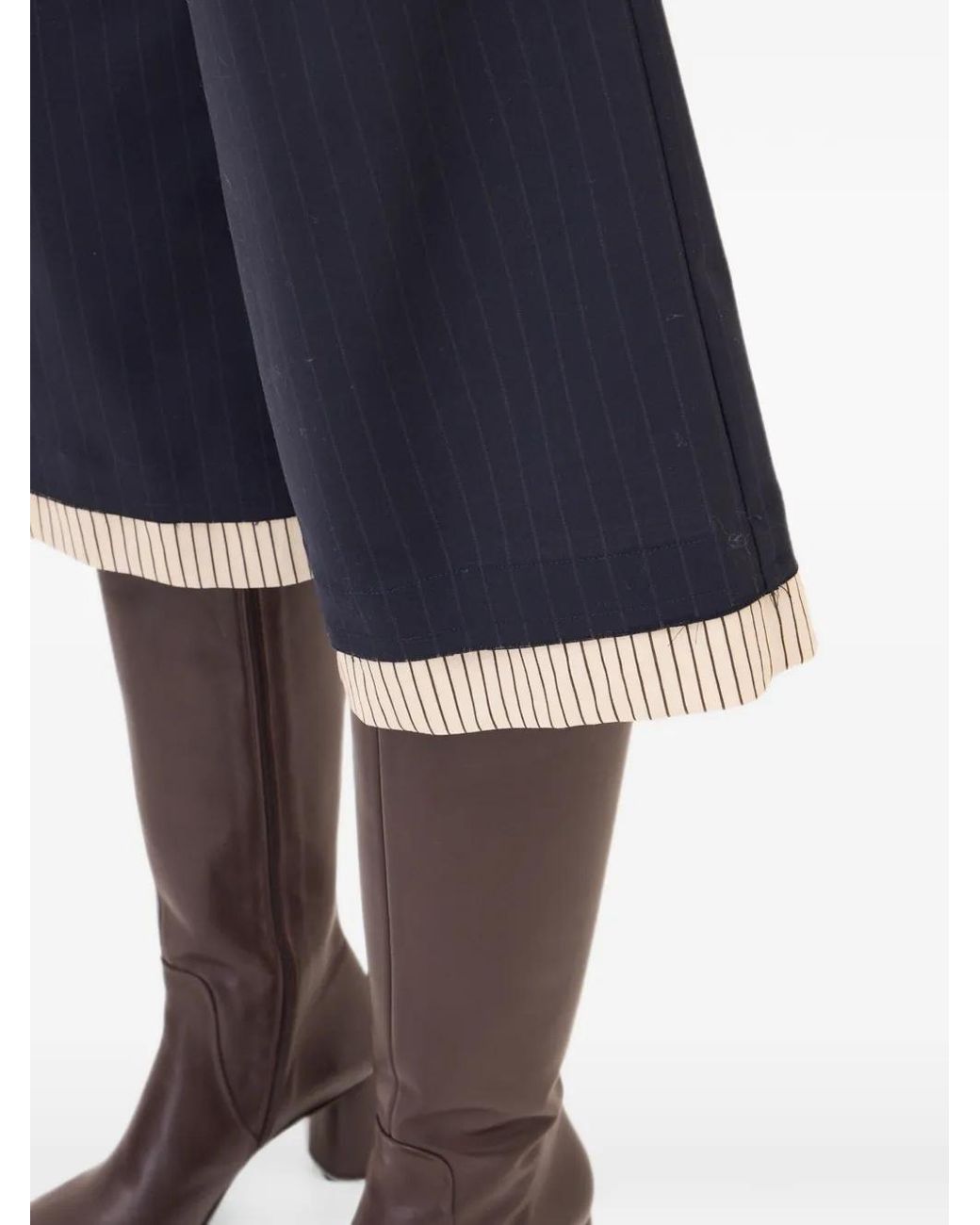 Ottod'Ame Blue Pinstriped Shorts