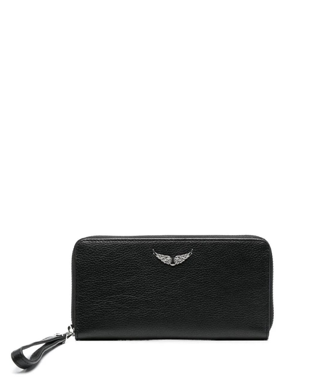 Zadig & Voltaire Black Logo-Detail Leather Purse