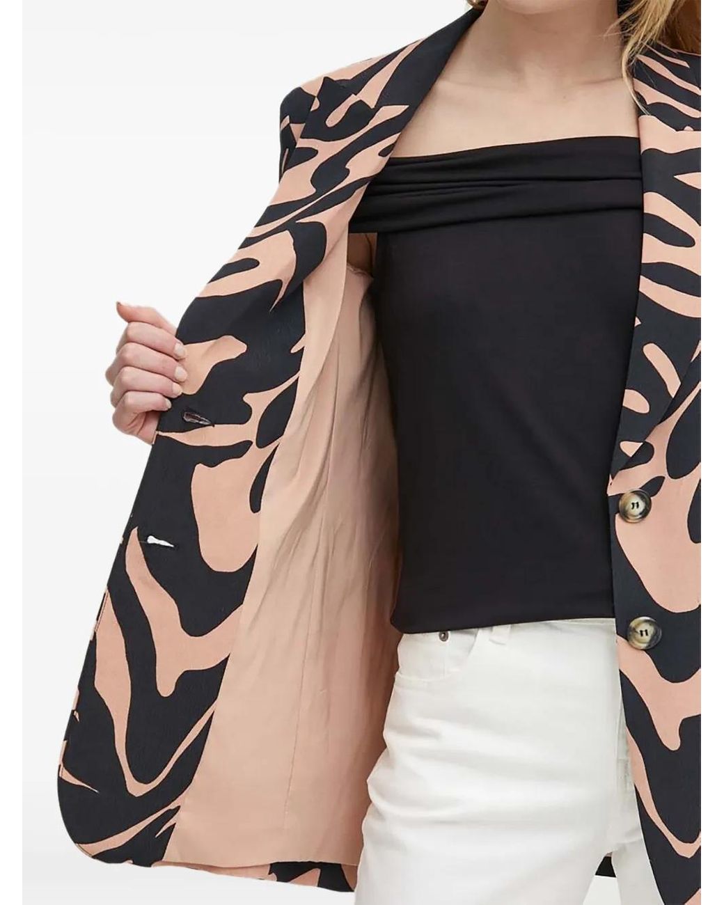 Sisley White Single-Breasted Blazer