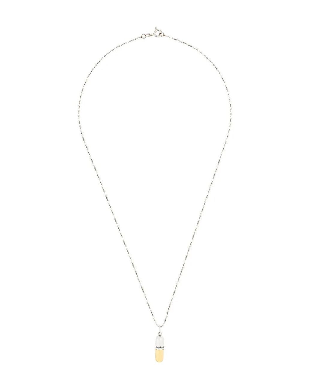 True Rocks White Small Pill Pendant Necklace for men