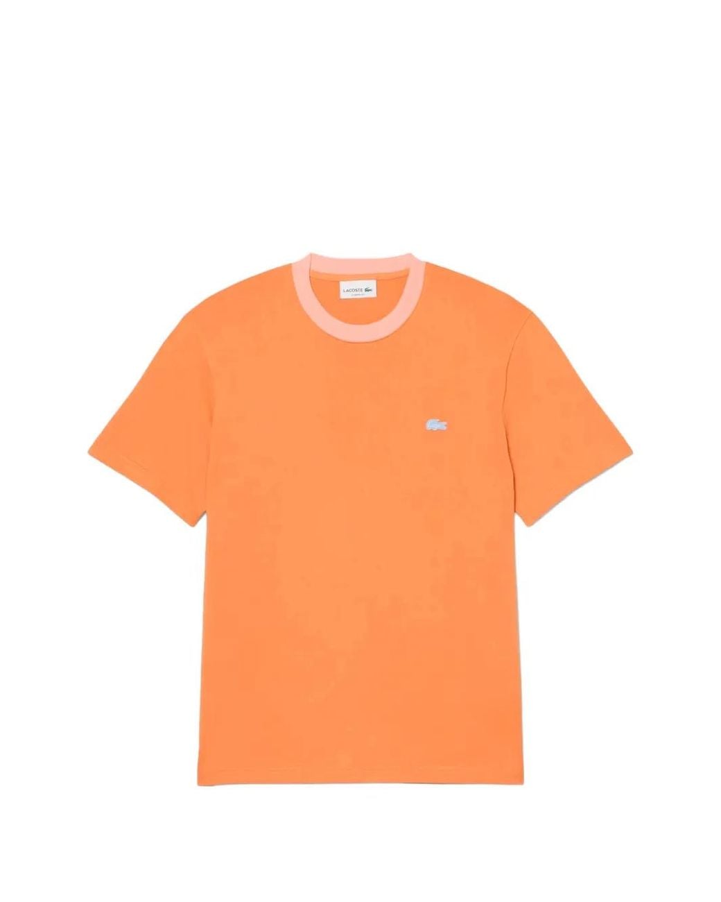 Lacoste Orange T-Shirt À Bords Contrastants for men
