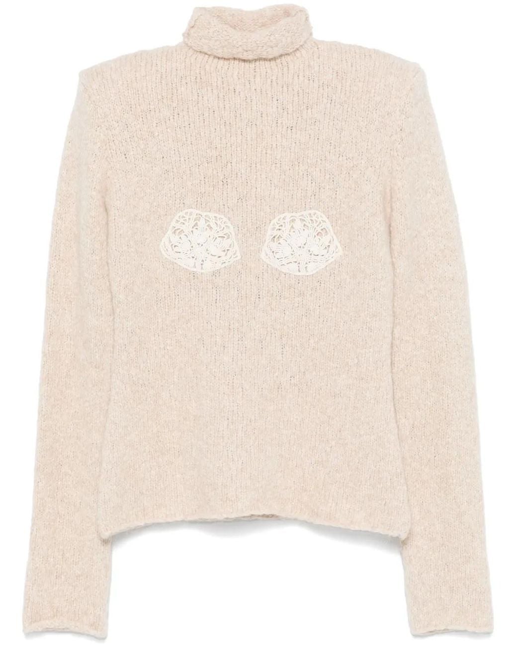 Magda Butrym Natural Turtleneck Sweater
