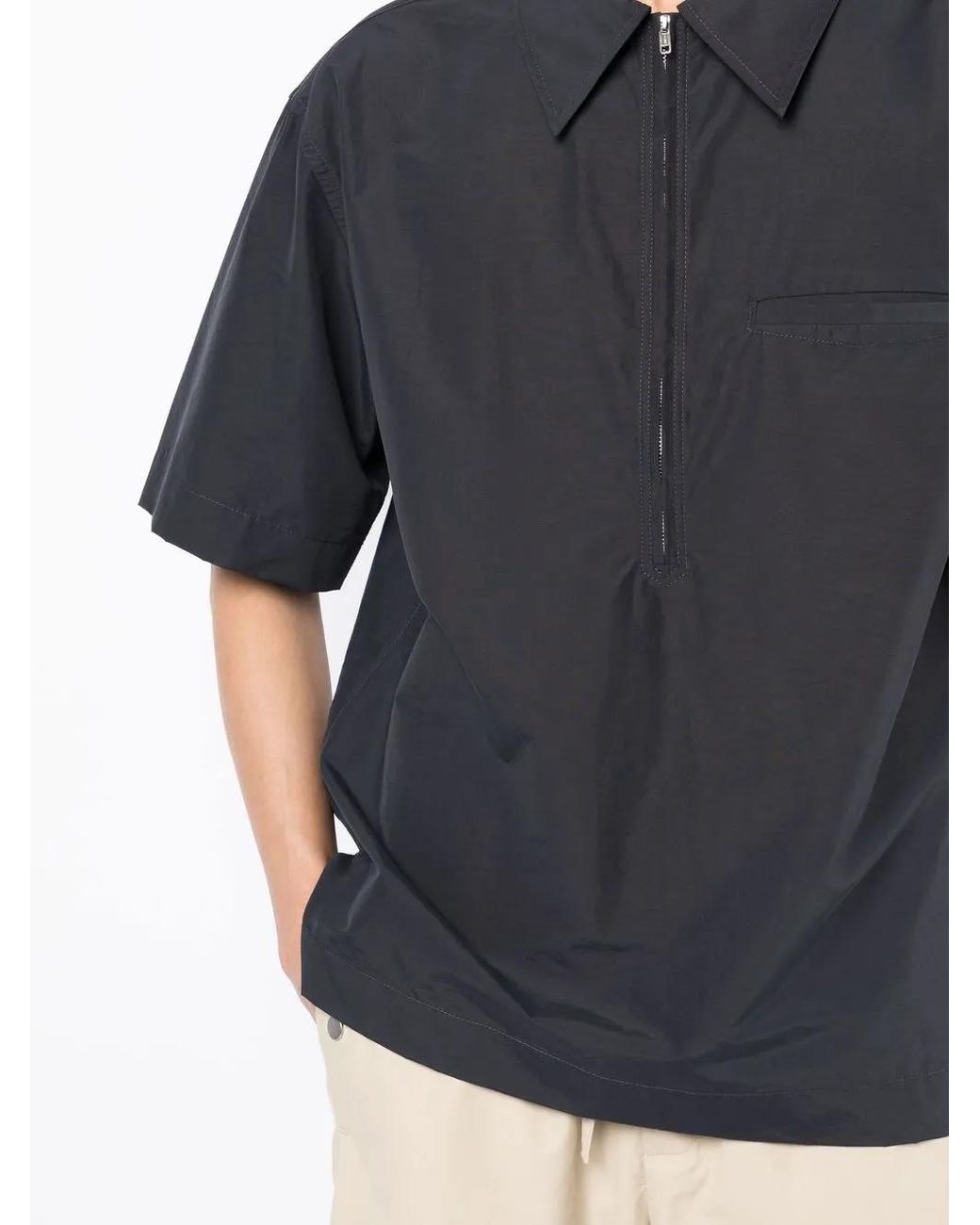 3.1 Phillip Lim Blue Half-Zip Polo Shirt for men