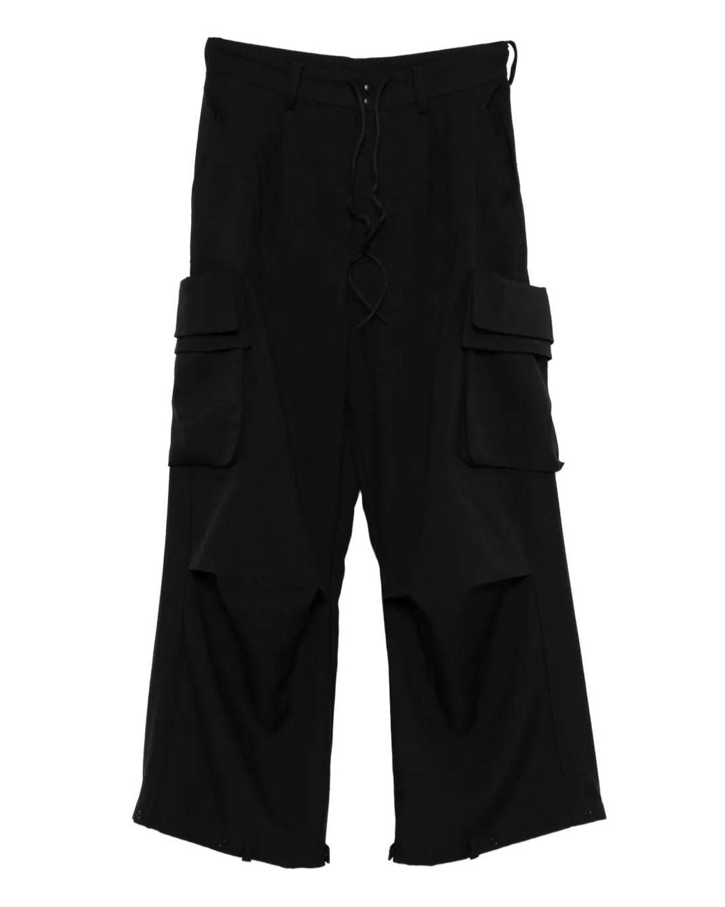 Y-3 Black Drawstring Cargo Trousers