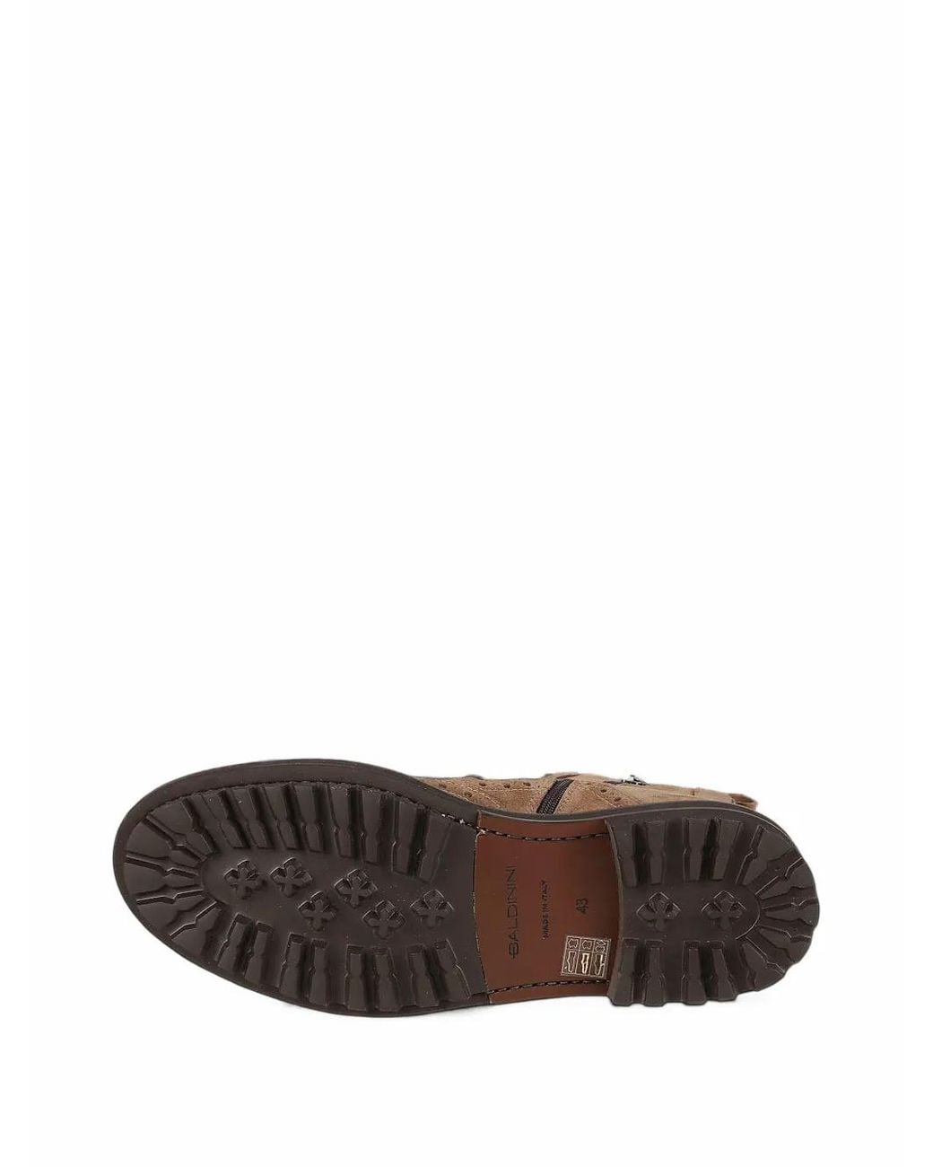 Baldinini Brown Brogue-Detail Suede Boots for men